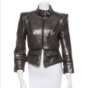 Robert Rodriguez leather peplum jacket